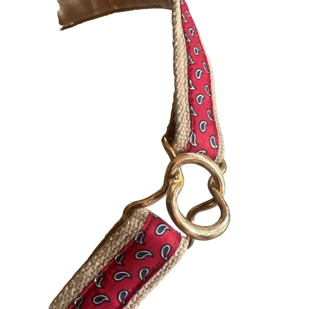 Ginnie O'Hansen Designs Belt Adjustable Stretch Interlock Red Blue Paisley Youth
